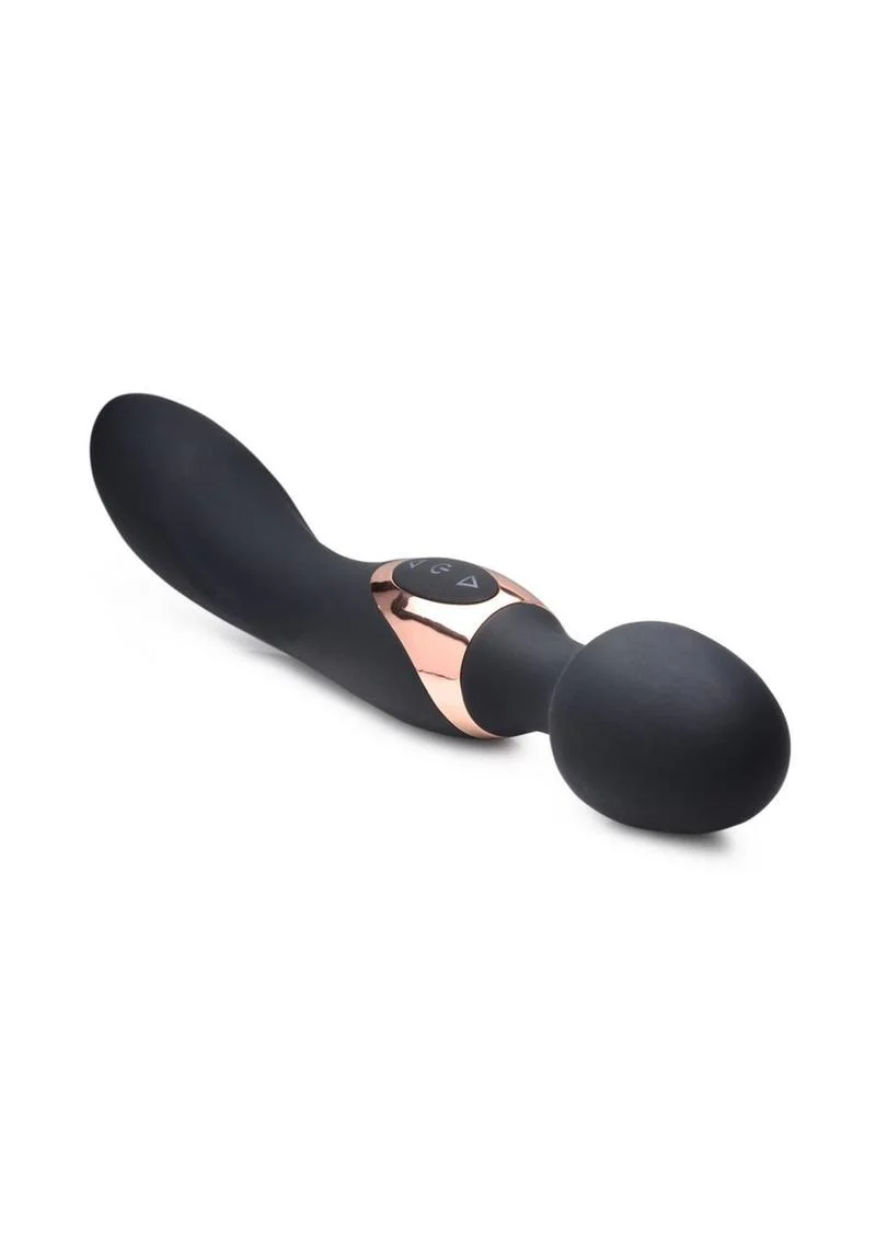 10X Dual Duchess Black 2-in-1 Silicone Vibrating Wand Massager - Image 3