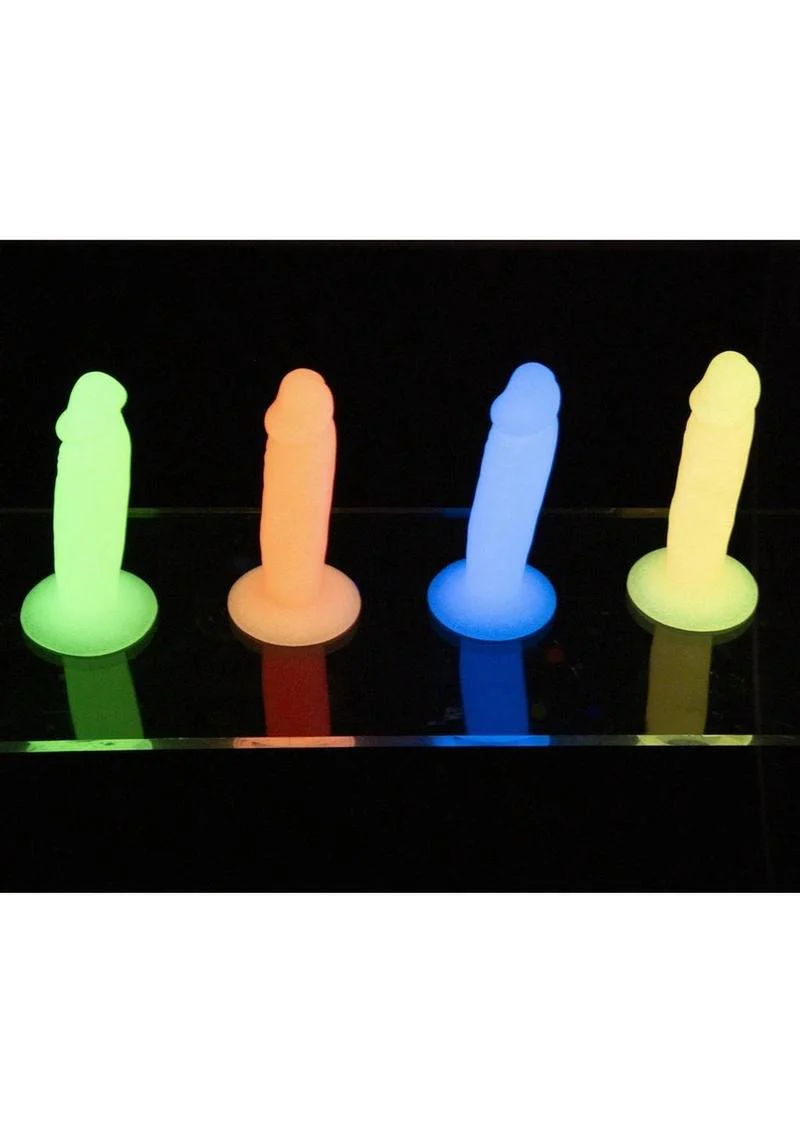 Addiction Silly Willy Glow in the Dark Silicone Dildo Multicolor Fun - Image 3