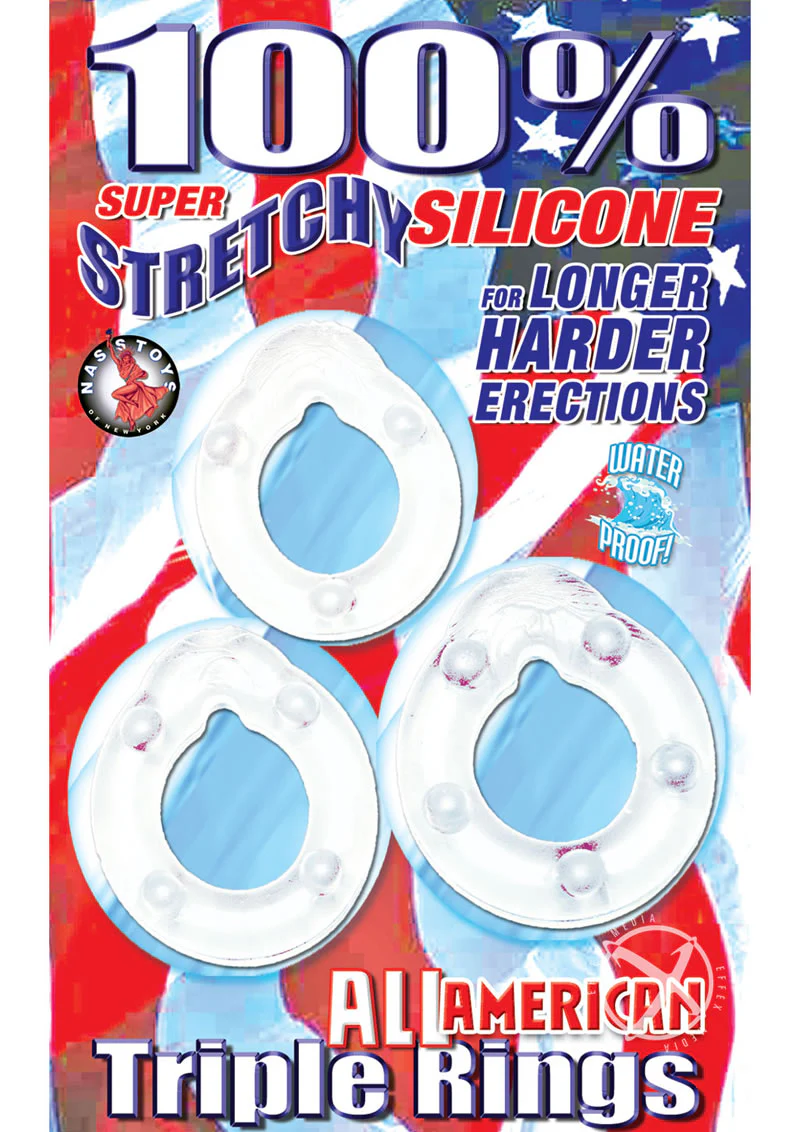 All American Triple And Super Stretchy Silicone Cock Rings - Image 2