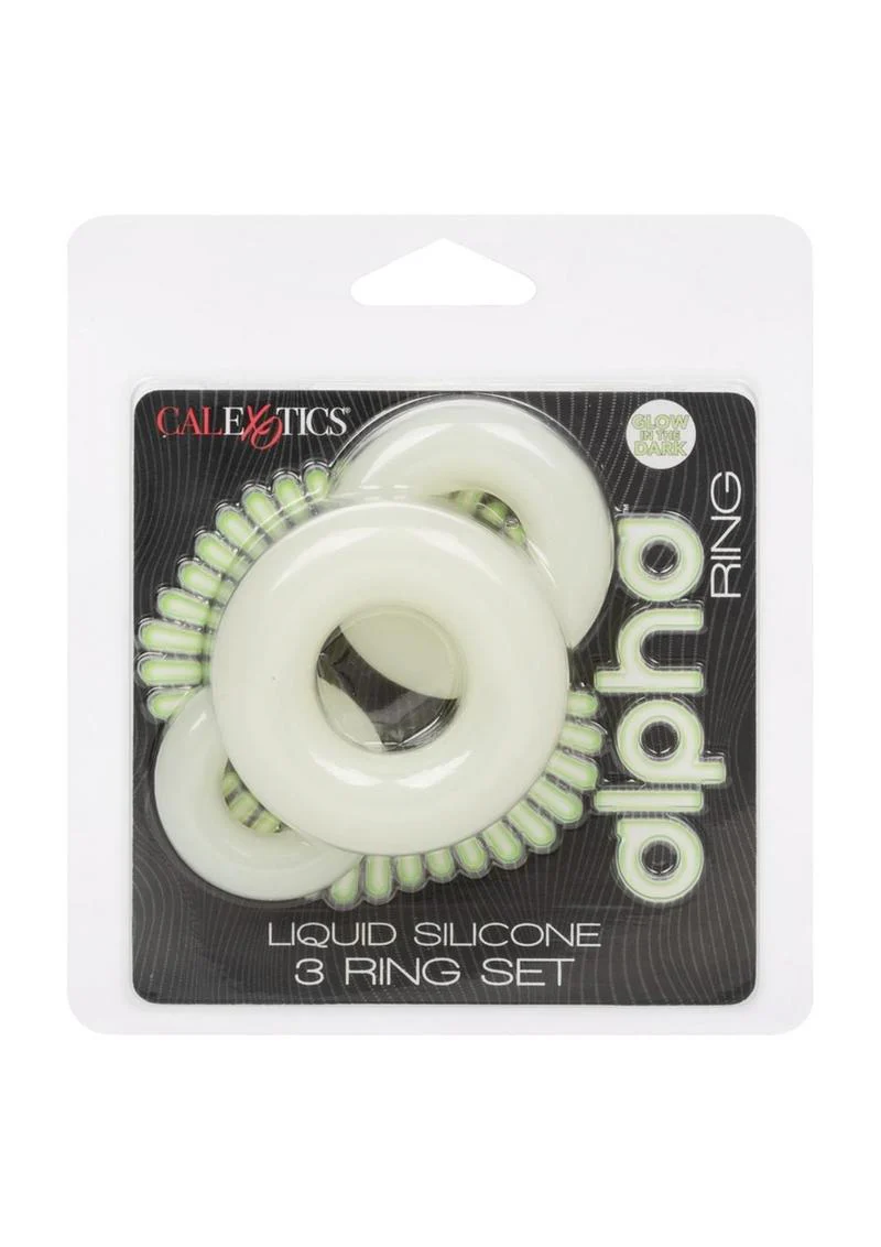 Alpha Glow-in-the-Dark Liquid Silicone 3 Ring Set - Image 4