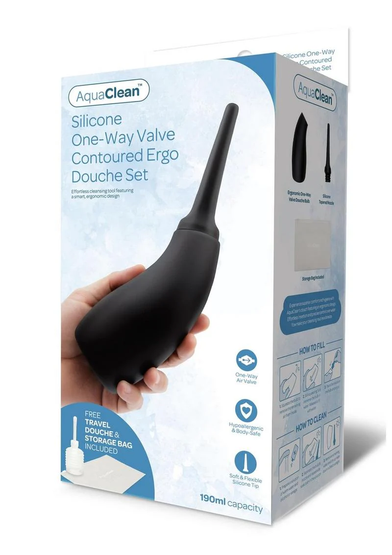 AquaClean 190ml Silicone One-Way Valve Contoured Ergo Douche Set - Image 4