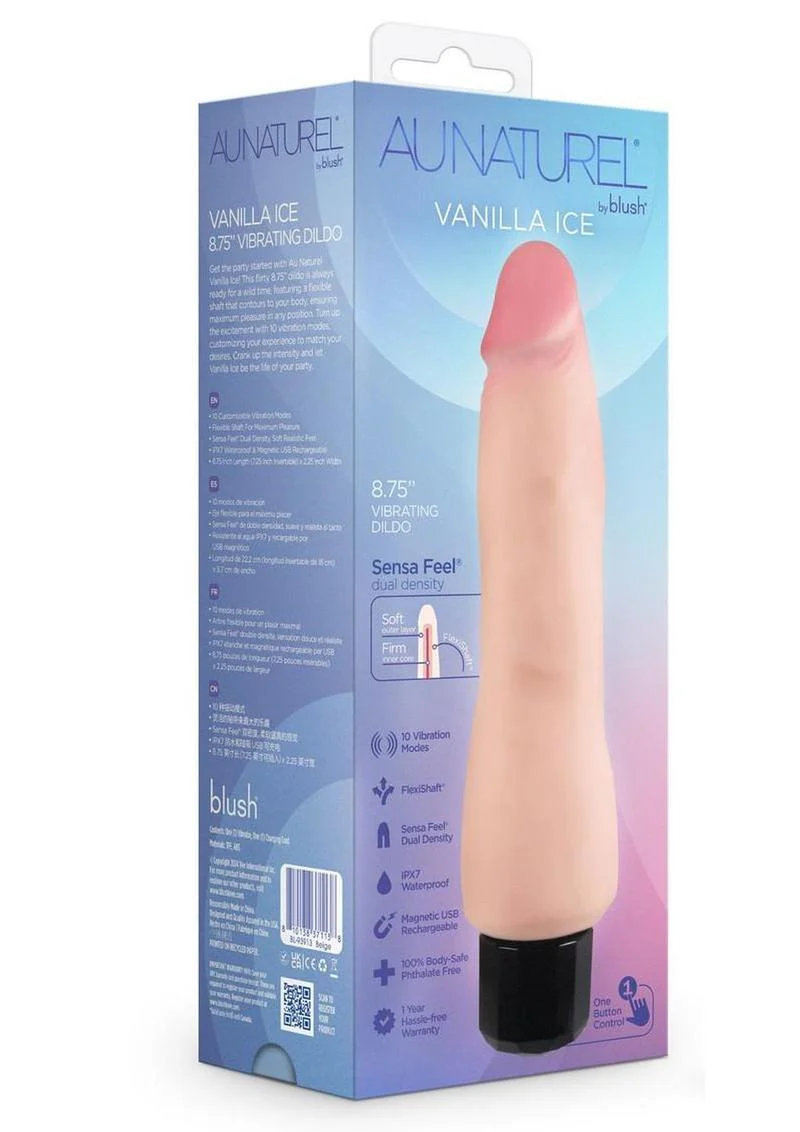 Au Naturel Vanilla Ice Vibrating Dildo - Image 4