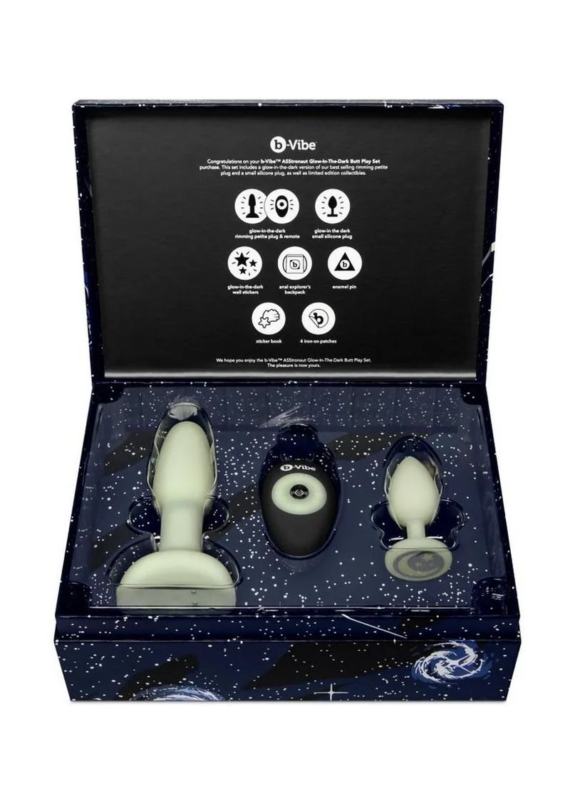 b-Vibe Assstronaut Glow-in-the-Dark Rechargeable Anal Play Set - Image 2