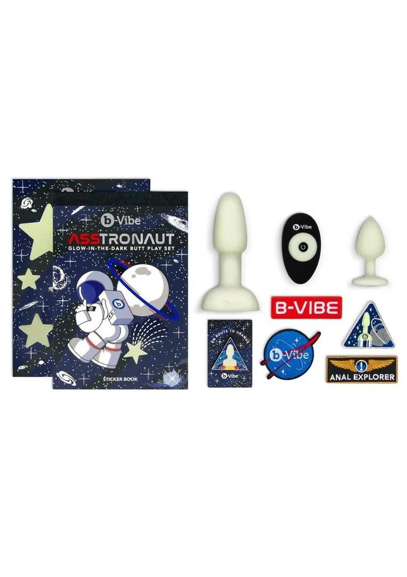 b-Vibe Assstronaut Glow-in-the-Dark Rechargeable Anal Play Set - Image 3