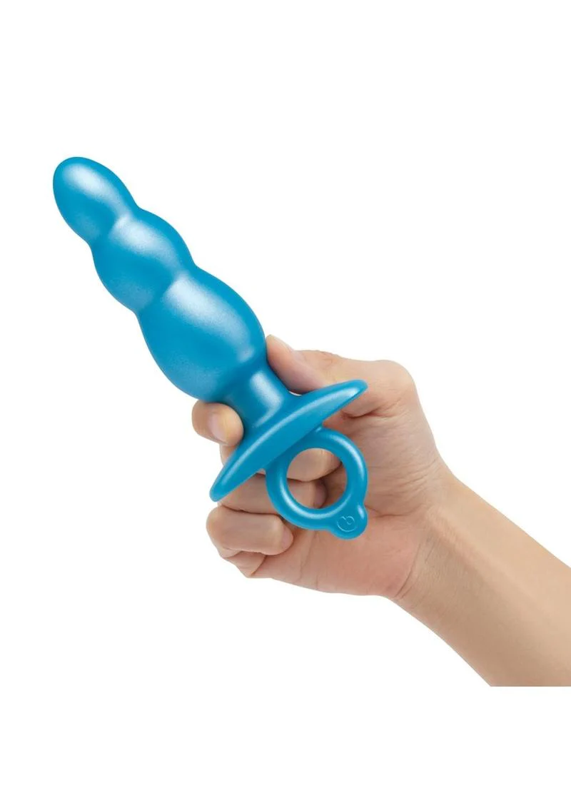b-Vibe Bounce Beaded Silicone Plug Blue - Image 3