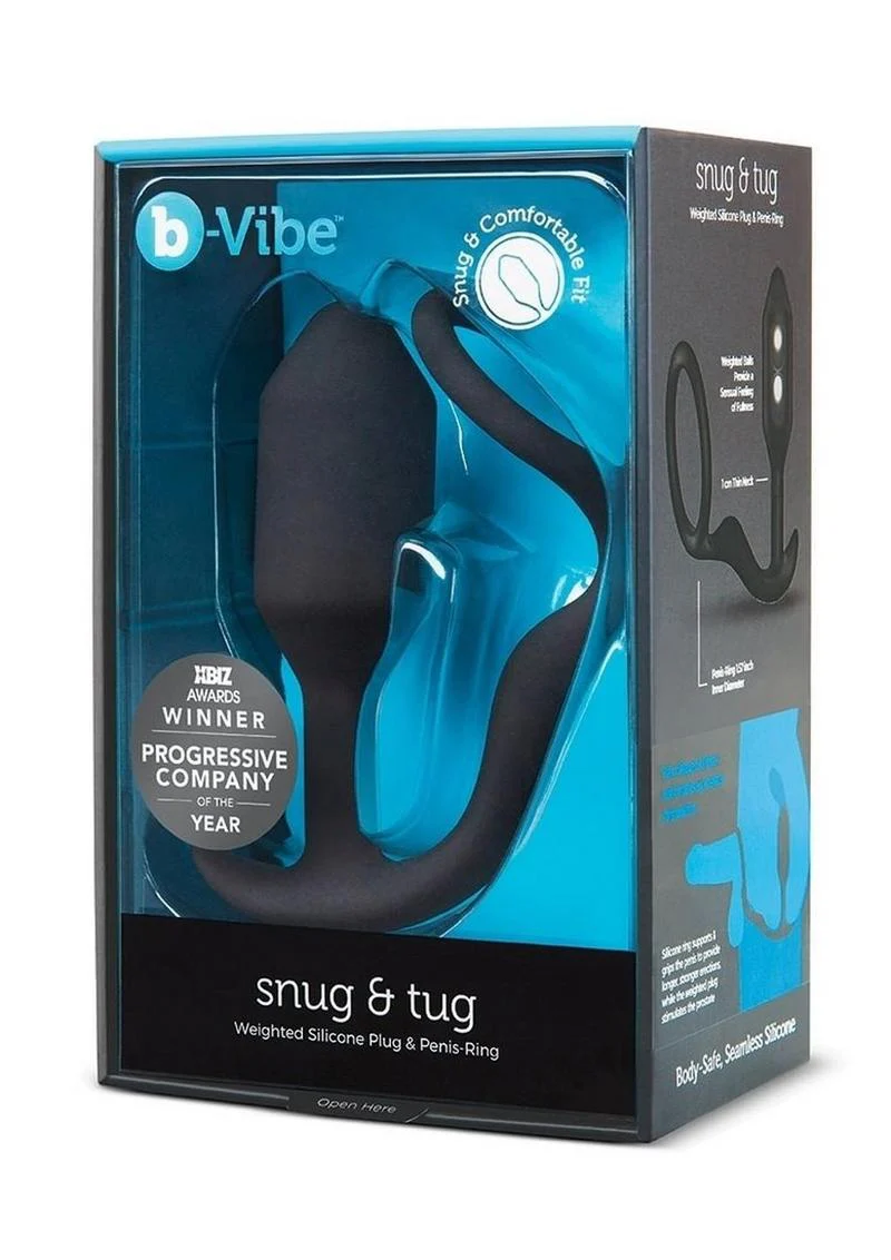 B-Vibe Snug And Tug Weighted Silicone Plug And Penis Ring - Image 4