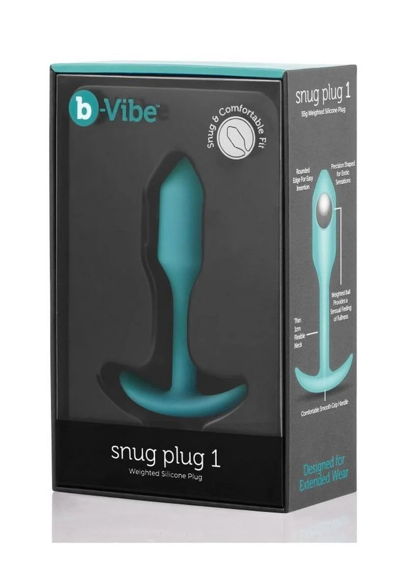 b Vibe Snug Plug 1 Weighted Silicone Anal Plug - Image 11