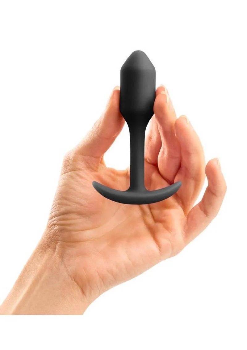 b Vibe Snug Plug 1 Weighted Silicone Anal Plug - Image 9