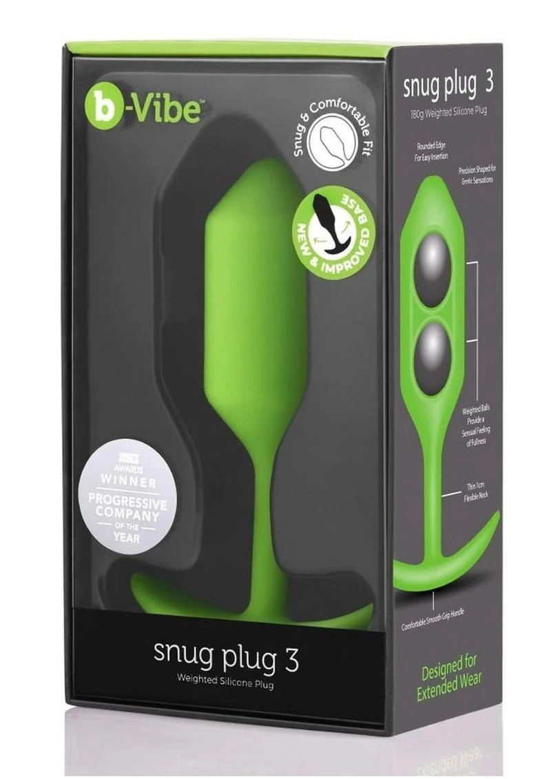 b Vibe Snug Plug 3 Weighted Silicone Anal Plug - Image 15