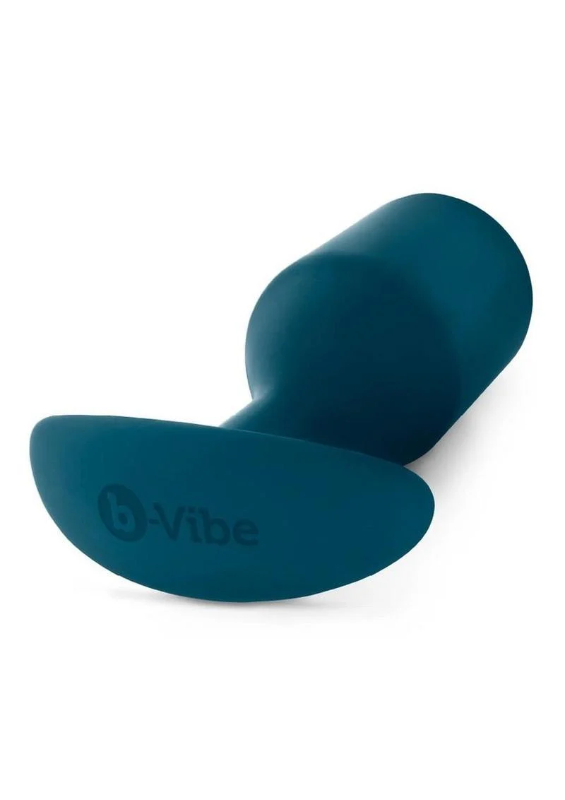 b Vibe Snug Plug Weighted Silicone Anal Plug Marine Blue - Image 2