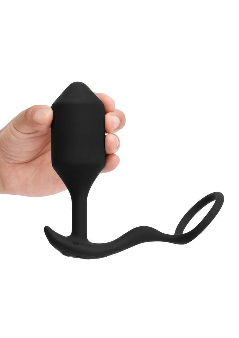 B-Vibe Vibrating Snug And Tug Silicone Cock Ring And Anal Plug - Image 6