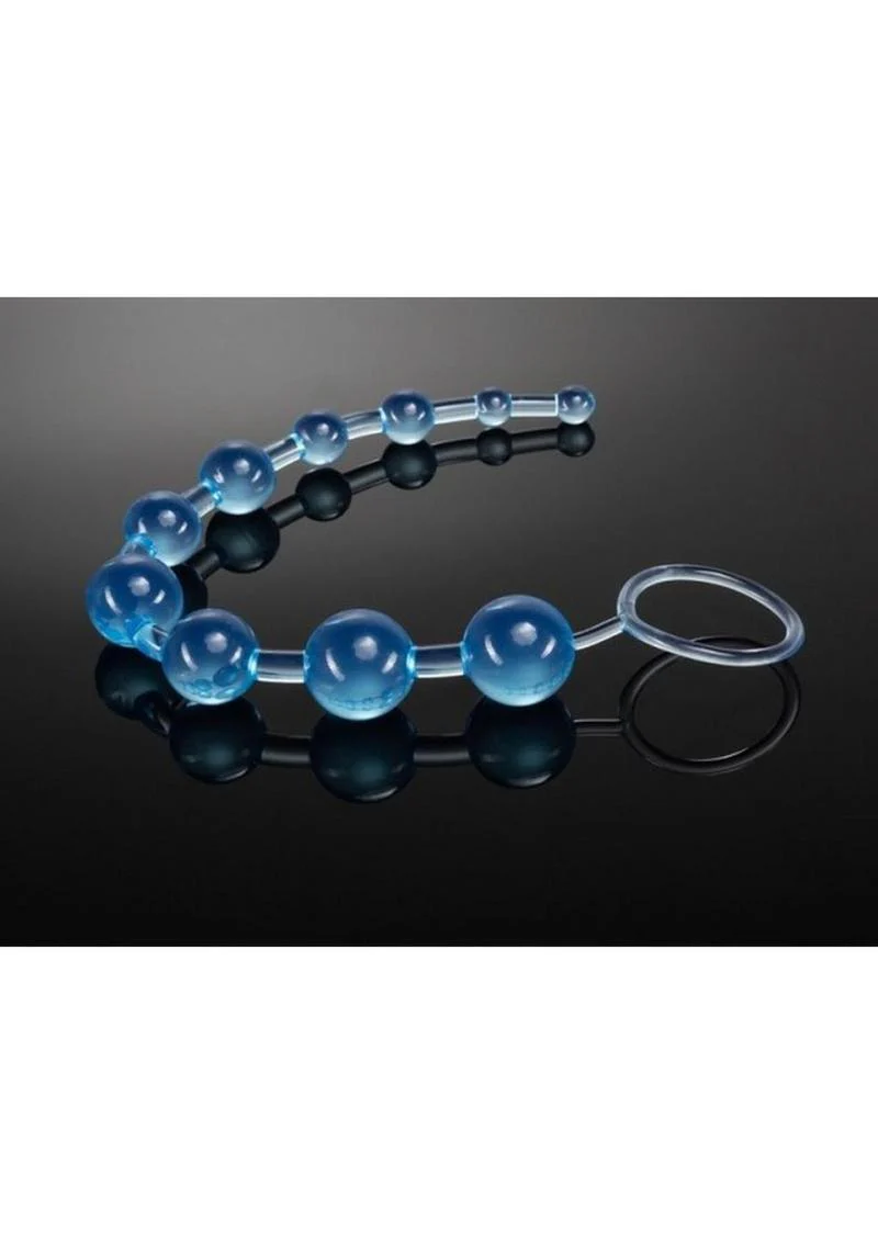 B Yours Basic Beads Blue Anal Beads - Image 3