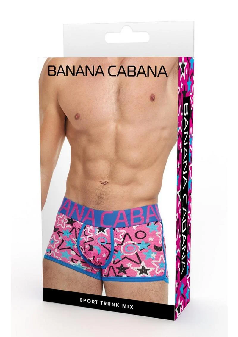 Banana Cabana Sport Trunk Mix Vibrant Stretch Trunks for Men - Image 5