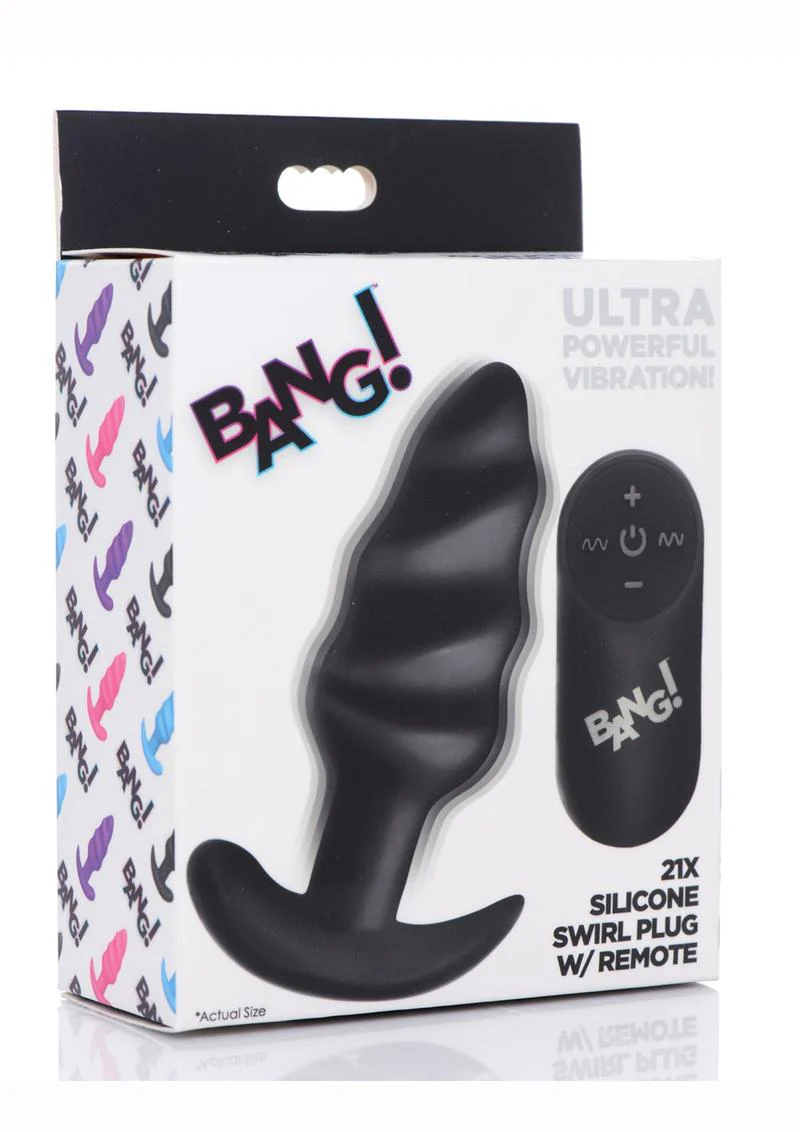 BANG 21X Silicone Swirl Vibrating Butt Plug - Image 16