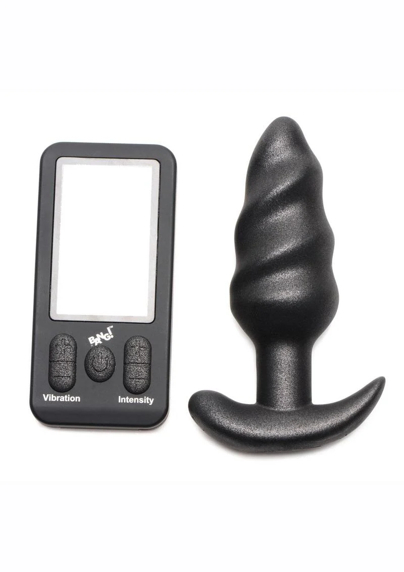 Bang! 25X Rechargeable Swirl Butt Plug with Remote Control
