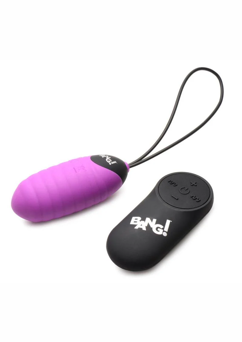 Bang! 28x Ribbed Rechargeable Silicone Egg With Remote Control - Image 2