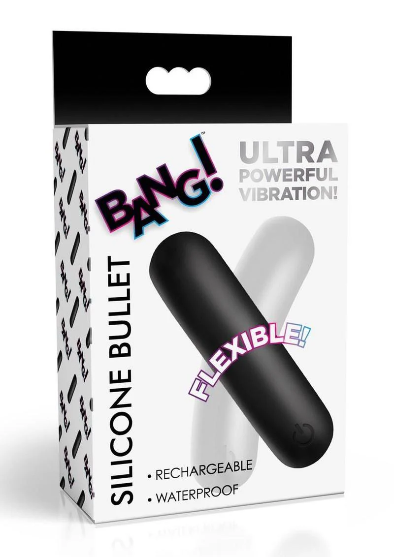 Bang! Flexible Rechargeable Silicone Bullet - Black - Image 4