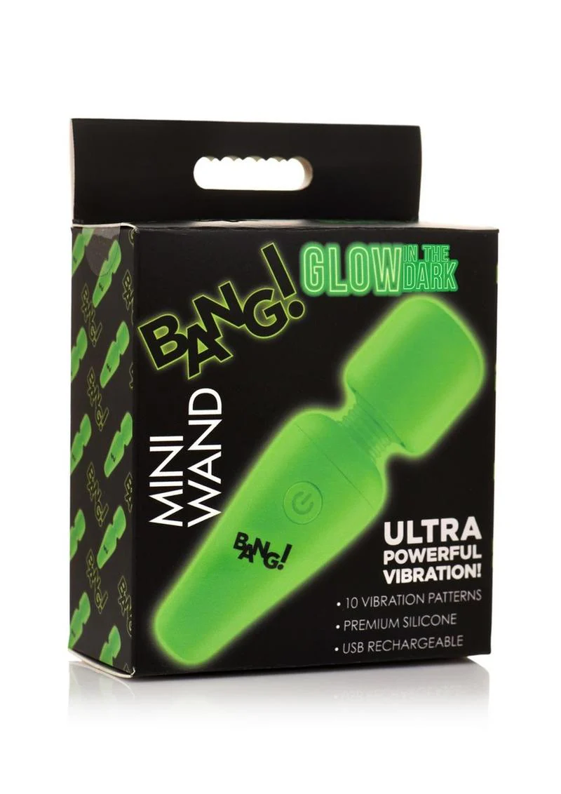 Bang! Glow in the Dark Mini Wand Rechargeable Silicone Vibrator - Image 4