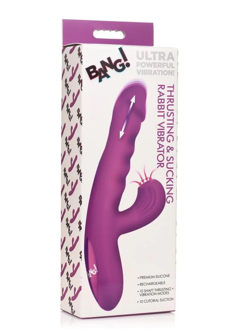 Bang! Thrusting & Sucking Silicone Rabbit Vibrator - Image 4