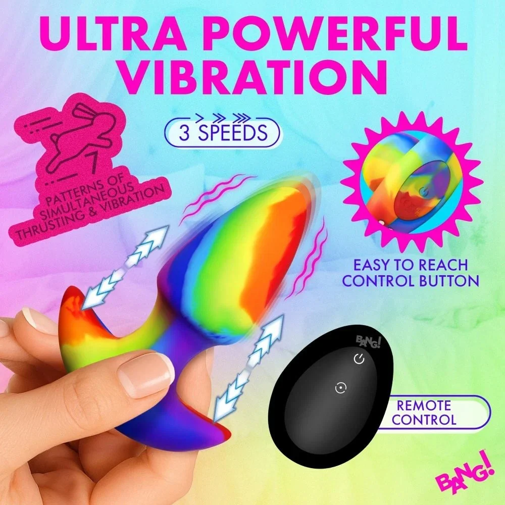 Bang Thrusting and Vibrating Silicone Butt Plug - Image 3
