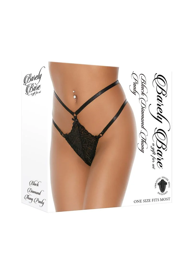 Barely Bare Black Diamond Thong Panty - Image 3