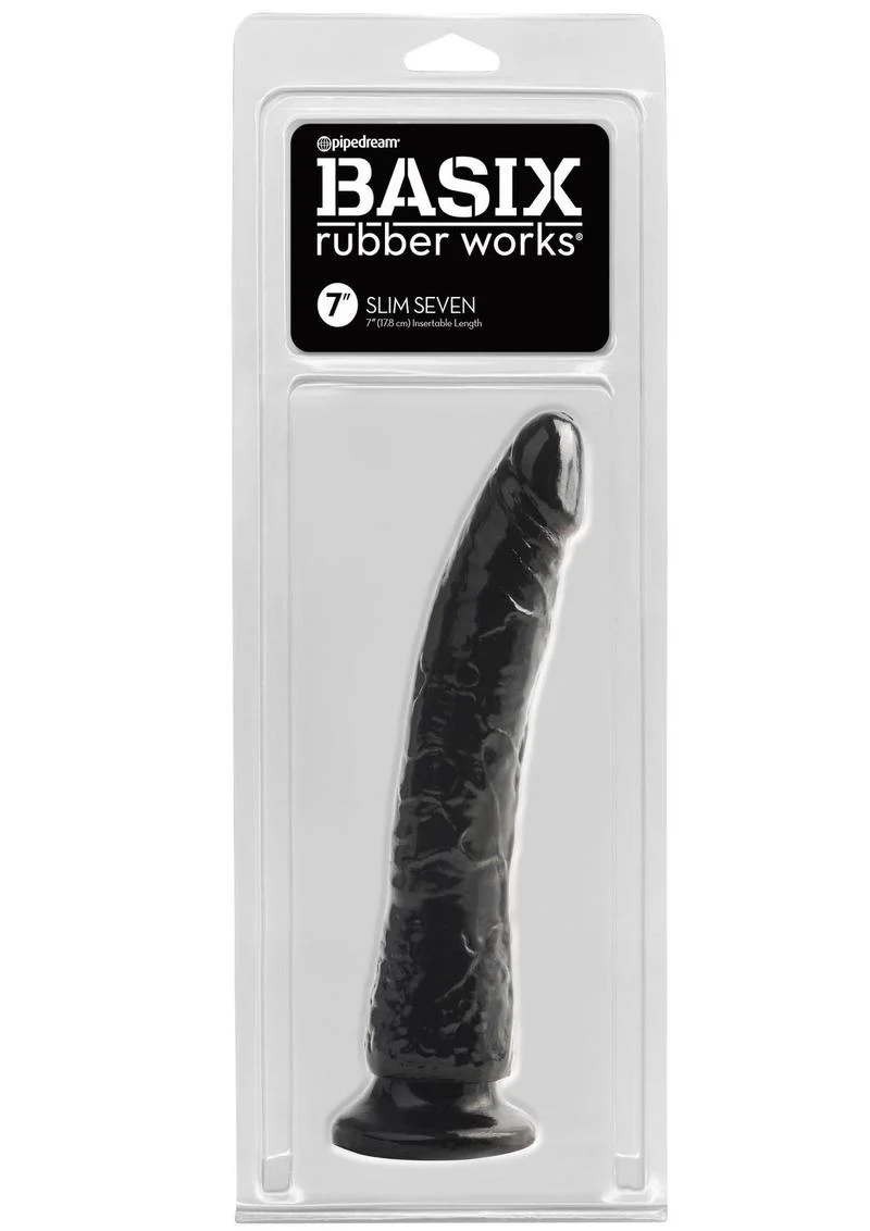 Basix Rubber Works Slim Seven Realistic Dildo with Suction Cup - Image 7