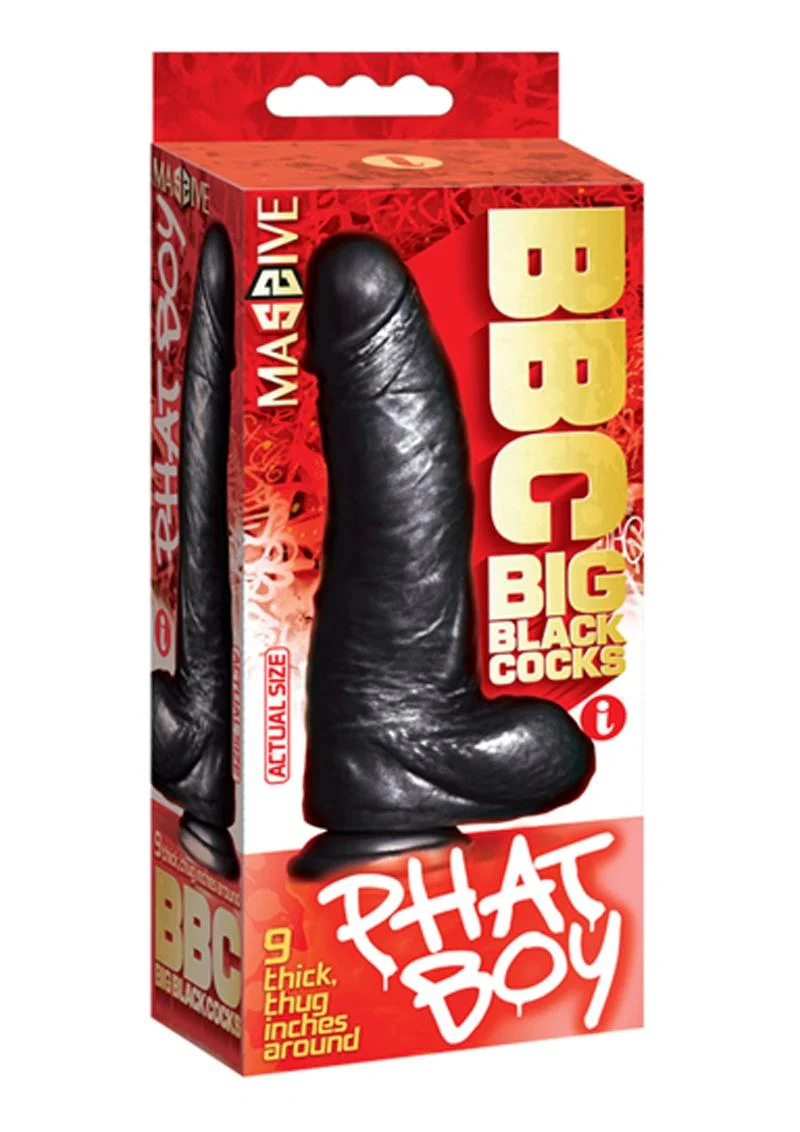 BBC Big Black Cock Phat Boy Realistic Dildo with Balls - Image 2