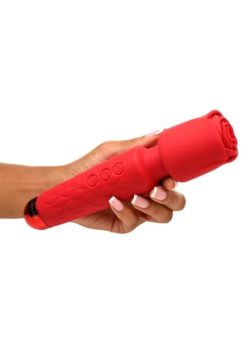Bloomgasm Pleasure Rose: 10-Speed Wand Rose-Shaped Head - Image 3