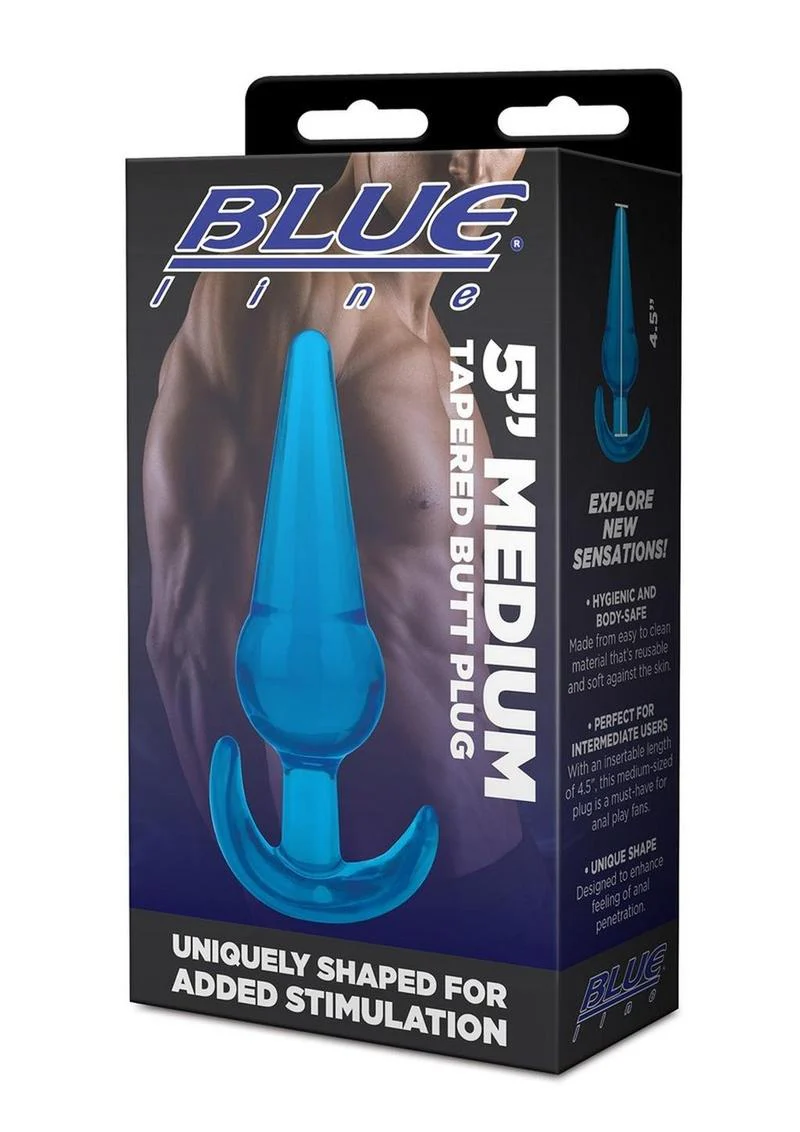 Blue Line 5 Inch Medium Tapered Butt Plug - Image 3