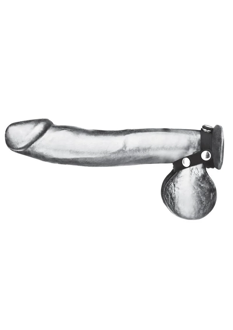 Blue Line Silicone T-Style Cock Ring with Adjustable Ball Divider - Image 2