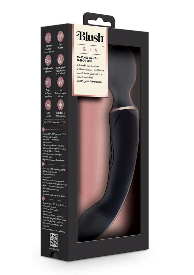 Blush Gia Rechargeable Silicone Massage Wand G-Spot Vibe - Image 4