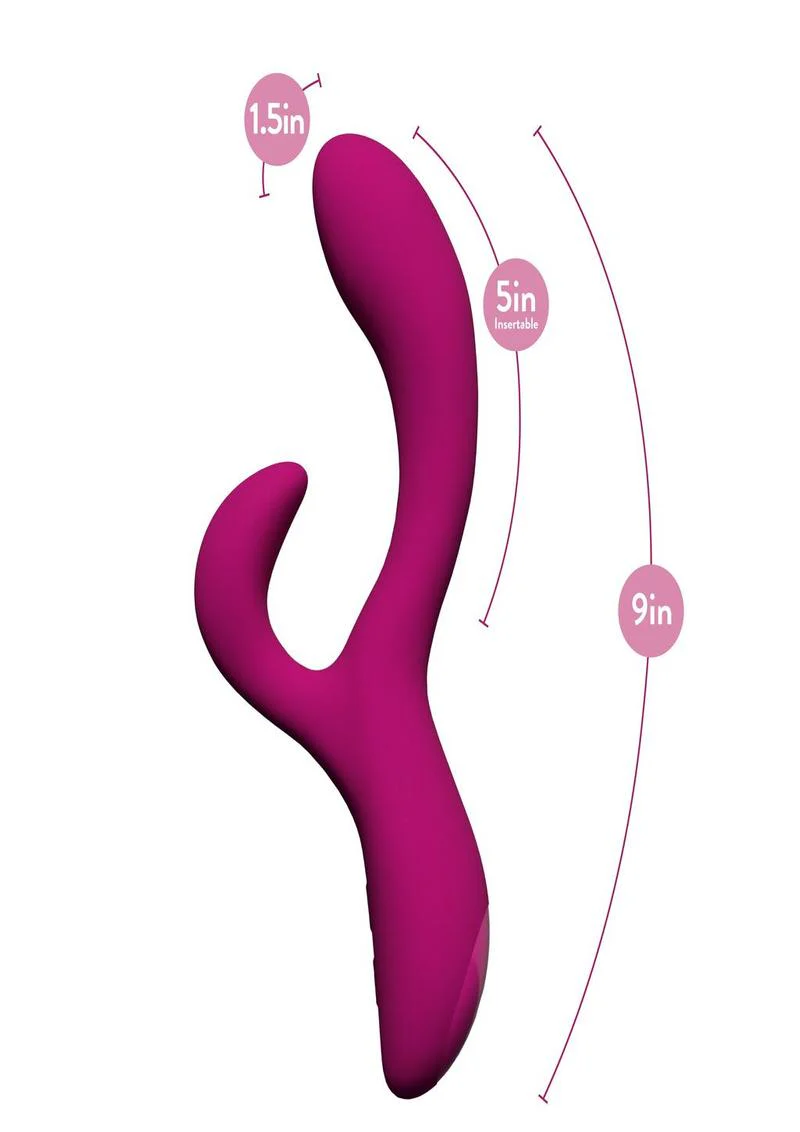Blush Quinn Rechargeable Silicone Rabbit Vibrator - Image 3