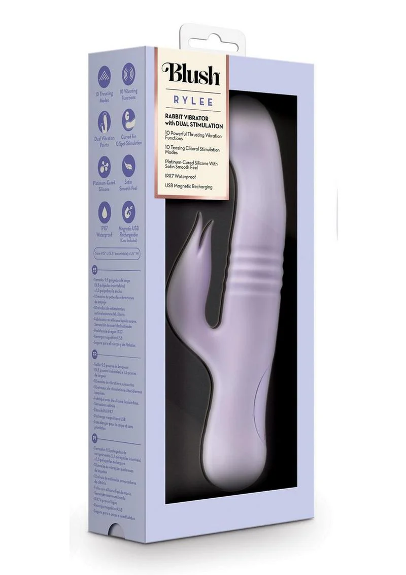 Blush Rylee Rechargeable Rabbit Vibrator - Image 4