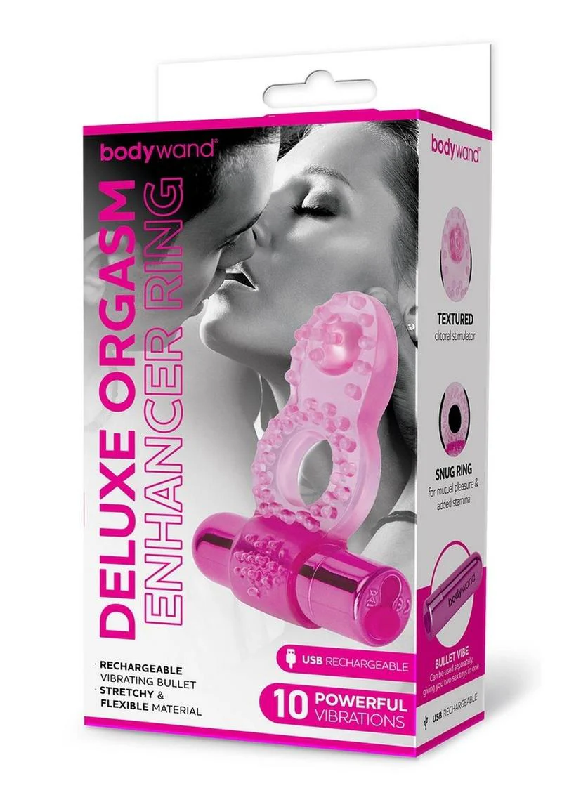Bodywand Deluxe Orgasm Enhancer Ring Rechargeable Textured Cock Ring - Image 3