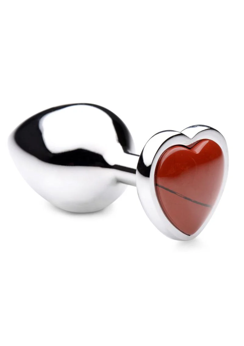 Booty Sparks Gemstones Red Jasper Heart  Anal Plug