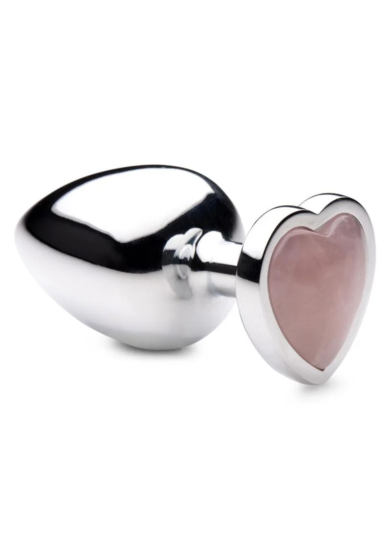 Booty Sparks Gemstones Rose Quartz Heart Small Anal Plug - Image 3