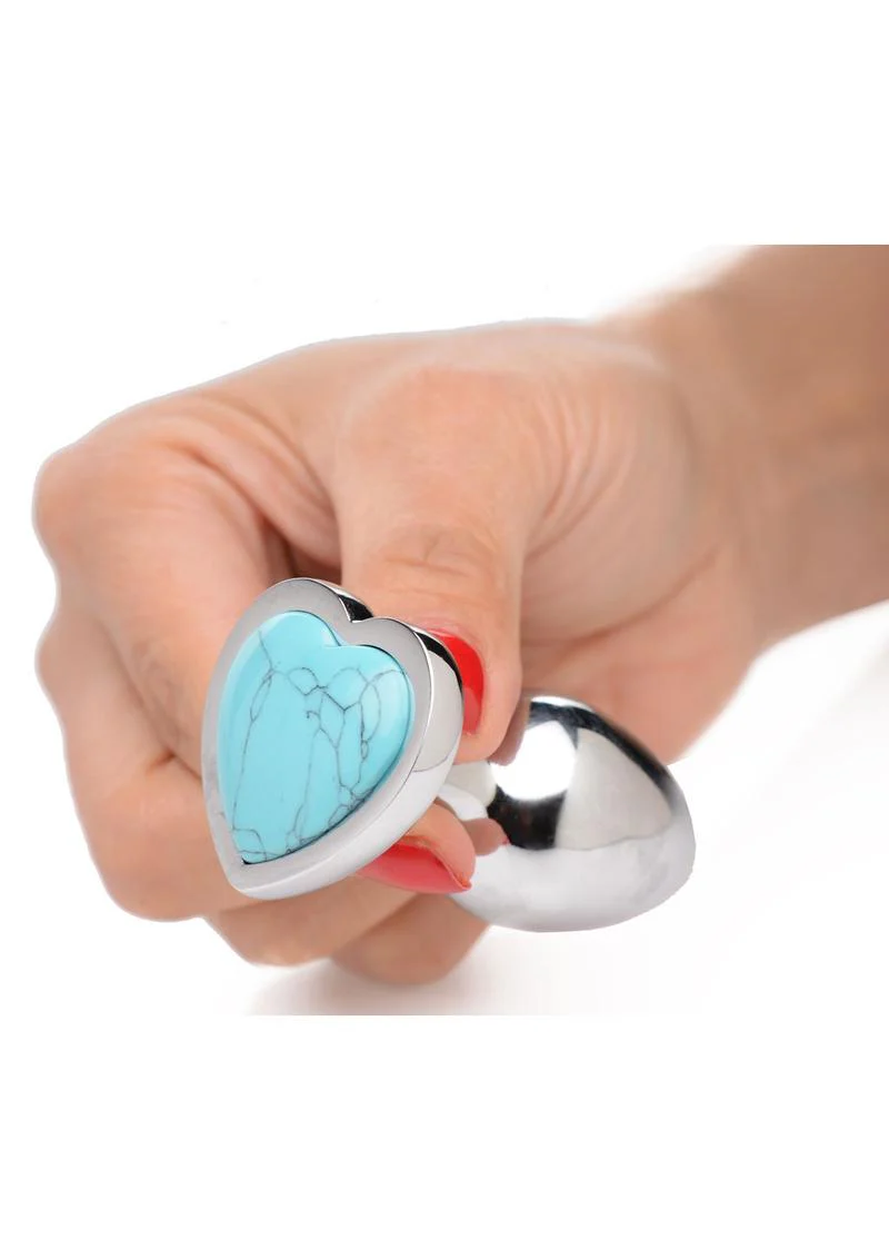 Booty Sparks Gemstones Turquoise Heart Anal Plug - Image 2