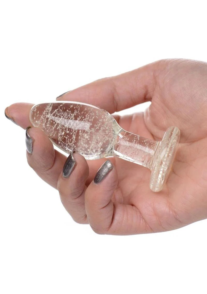 Booty Sparks Glow in the Dark Glass Anal Plug - Image 3