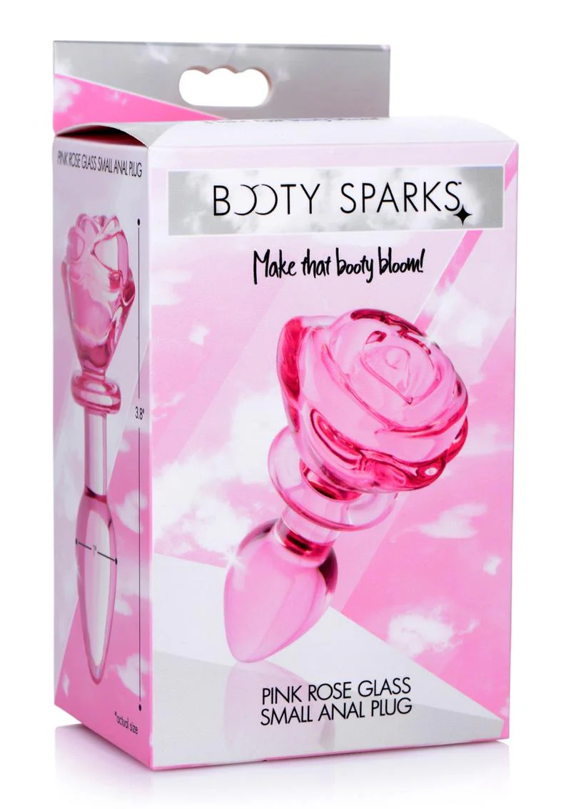 Booty Sparks Pink Rose Large Glass Anal Plug - Image 10