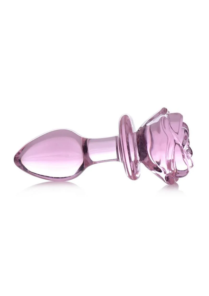 Booty Sparks Pink Rose Large Glass Anal Plug - Image 5