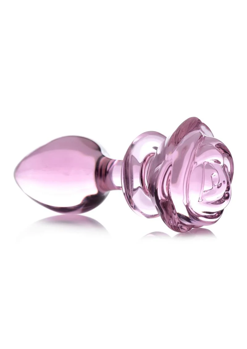 Booty Sparks Pink Rose Large Glass Anal Plug - Image 7