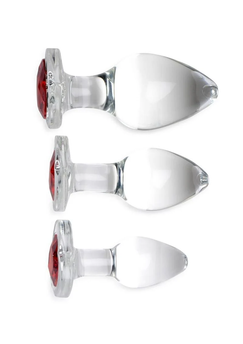Booty Sparks Red Heart Gem Glass Anal Plug - Image 2