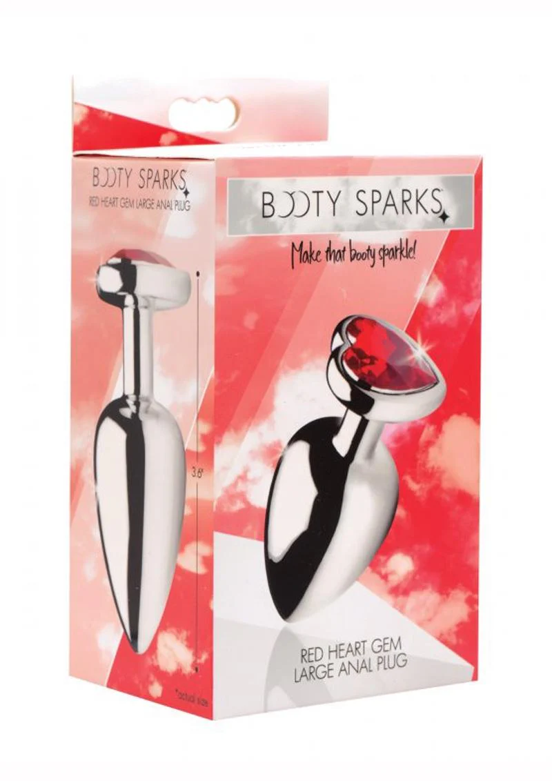 Booty Sparks Red Heart Gem Large Anal Plug - Image 4