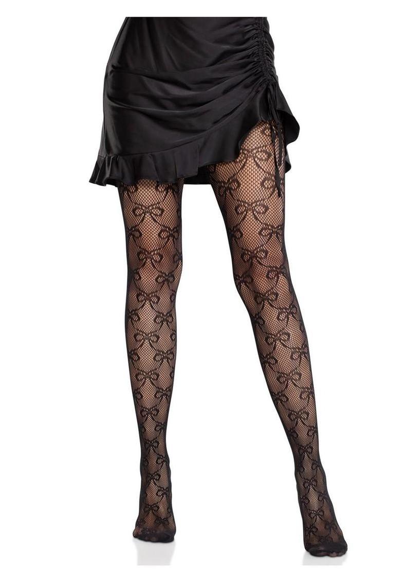 Bow Net Tights Sheer Fishnet Pantyhose - Image 7