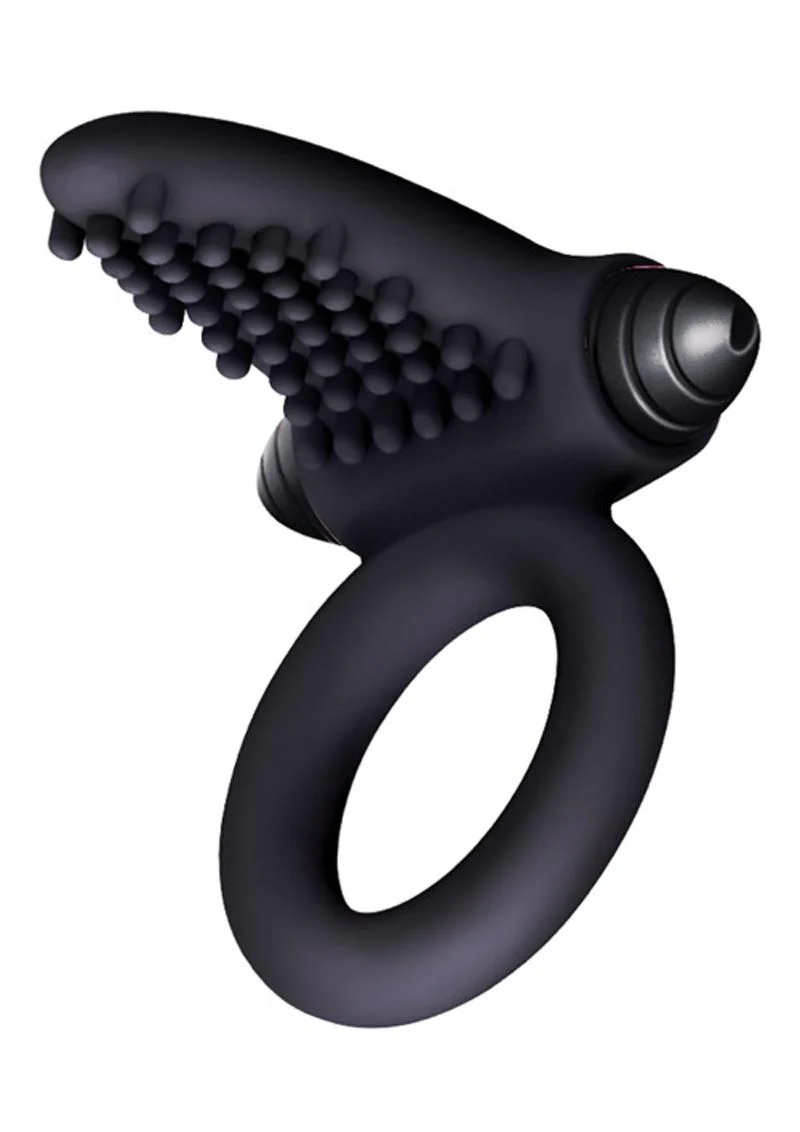 Bullet Ring Tongue Silicone Vibrating Ring with Textured Nubs