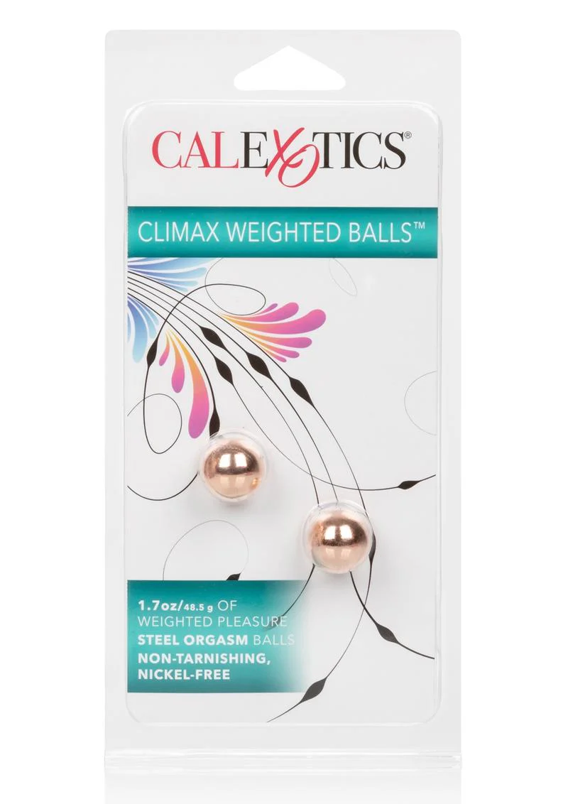 CalExotics Climax Weighted Rose Gold Steel Orgasm Kegel Balls - Image 3