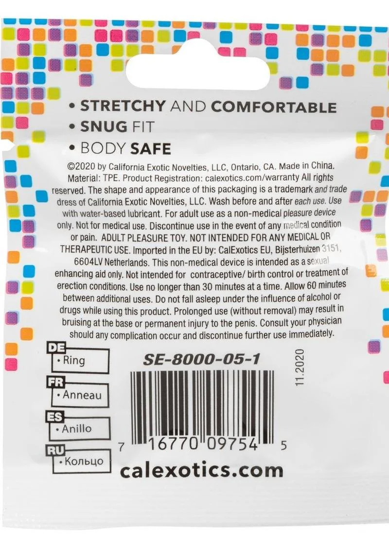 CalExotics Cock Ring Comfortable Stretchy Foil Pack - Image 3