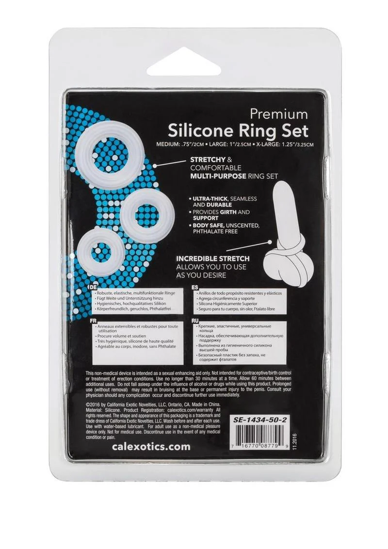 CalExotics Premium Silicone Ring 3 Piece Set Clear - Image 3