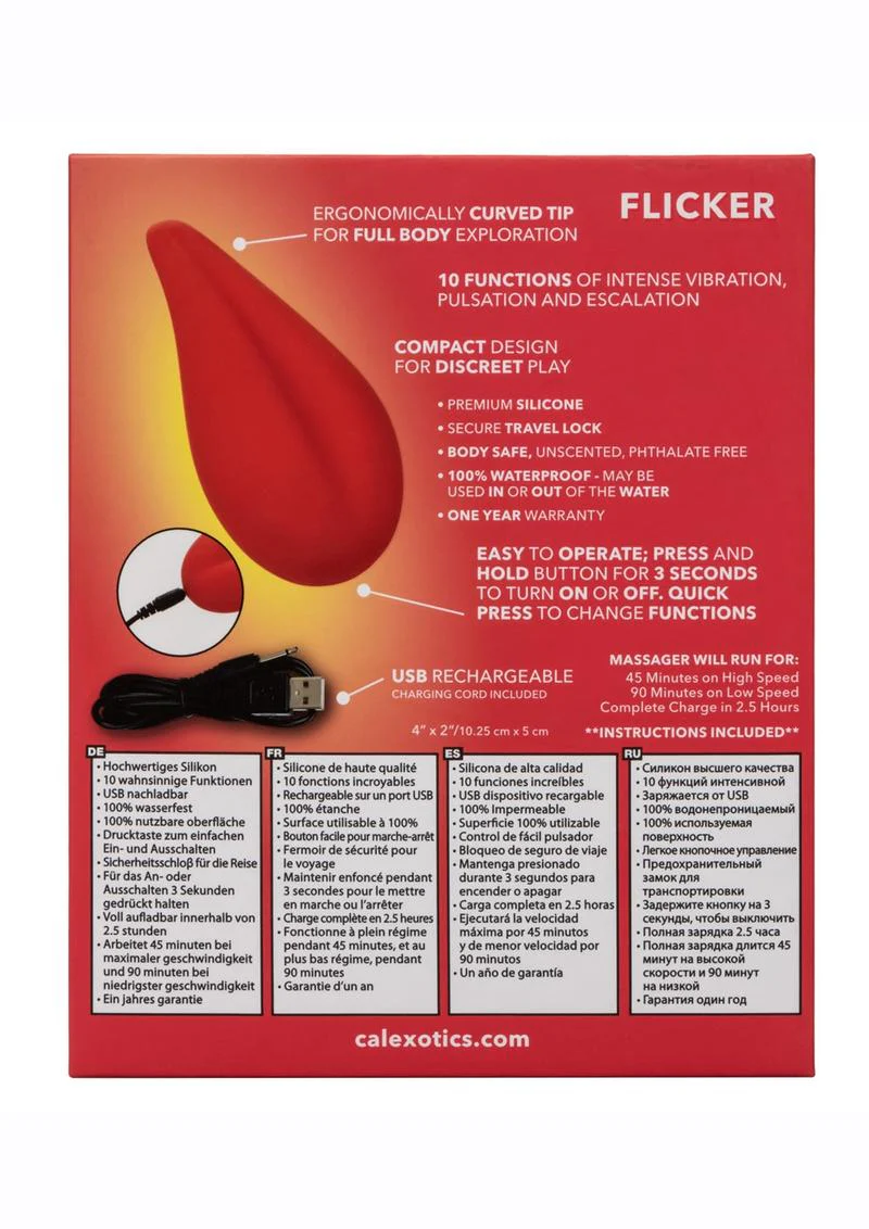 CalExotics Red Hot Flicker USB Rechargeable Silicone Massager - Image 3