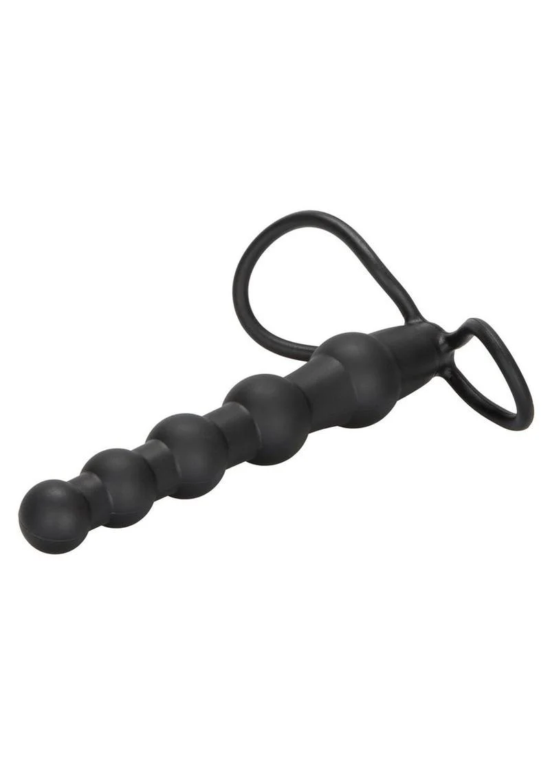 CalExotics Silicone Beaded Double Rider Anal Probe Cock Ring - Image 3